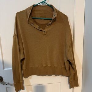 Brown 1/4 American Eagle Button-Up Sweater
